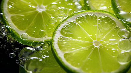 lime slice with drops