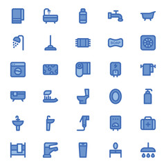 Filled Color Outline icons for Bathroom