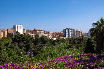 Foto auf Acrylglas Blick über die Stadt Malaga © pixelschoen