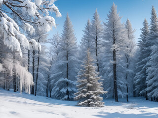snow covered trees