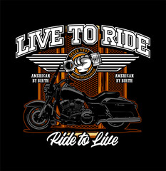 motorcycle side view as a biker club logo 