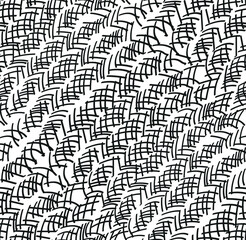 Embroidery  seamless pattern. Black lines on white background. 