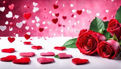 Fototapeta na wymiar Valentinstag Hintergrund Karte, generated image