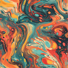 seamless abstract colourful paint pour texture pattern