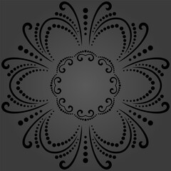 Elegant vintage vector ornament in classic style. Abstract traditional dark ornament with oriental elements. Classic vintage pattern