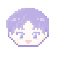 ピクセルアートな青髪の男の子⭐︎PNG
