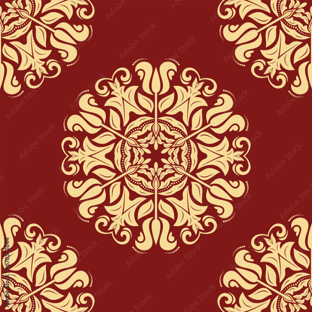 Wall mural orient vector classic pattern. seamless abstract background with vintage elements. orient red and go