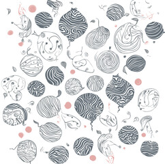 Hand drawn simple elements set. Sketch underlines, icons, emphasis, Hand drawn like kids Mother life pattern design for print including different elements of love and baby flower and kids