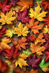 Naklejka na ściany i meble autumn coloured maple leaves, generated by artificial intelligence