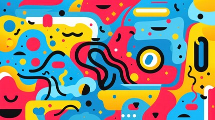 A colorful abstract background with a camera