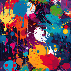 seamless abstract colourful paint splashes texture pattern