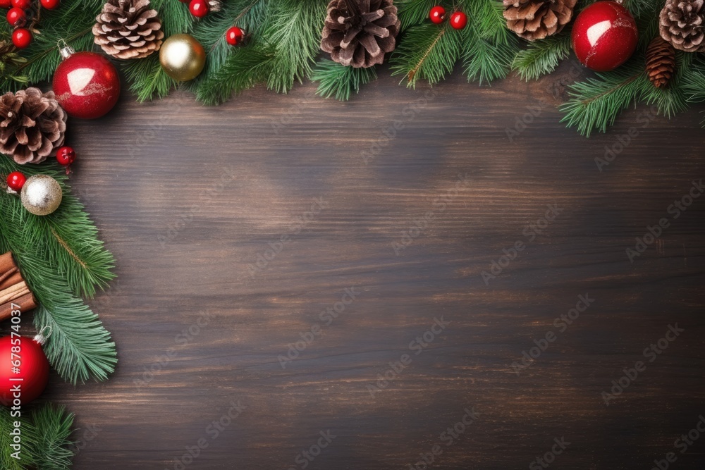 Aufkleber hands creating diy christmas wreath accessories scattered background with empty space for text