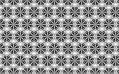 Decorative Seamless Pattern Black and White 009