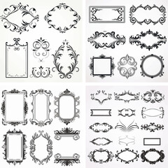 flourish vignette scroll victorian curl swirl typographic certificate calligraphic corner formal ornamental 