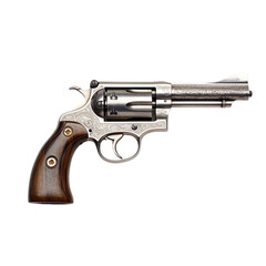 Side view of revolver isolated on a white transparent background

