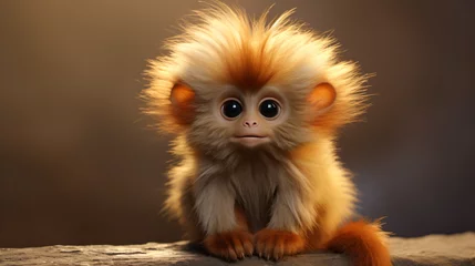 Meubelstickers A very cute furry monkey © Ghazanfar
