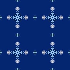 Fototapeta na wymiar Seamless abstract pattern with snowflakes. Dark blue, blue. Christmas, New Year. Ornament. Designs for textile fabrics, wrapping paper, background, wallpaper, cover.