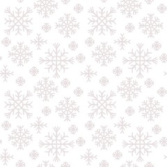 Naklejka na ściany i meble Seamless abstract pattern with snowflakes. Beige, white colors. Christmas, New Year. Ornament. Designs for textile fabrics, wrapping paper, background, wallpaper, cover.