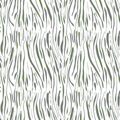 Seamless abstract textured pattern. Simple background with green, white texture. Digital brush strokes. Lines. Design for textile fabrics, wrapping paper, background, wallpaper, cover.