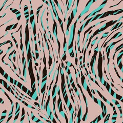 Seamless abstract textured pattern. Simple background with green, pink and black texture. Digital brush strokes background. Designed for textile fabrics, wrapping paper, background, wallpaper, cover.