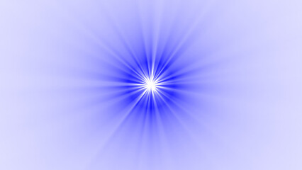 Light and rays of a star, in the center, with transparent background.