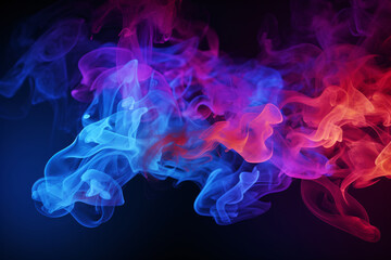 Obraz premium Neon Smoke Explosion on Black Background