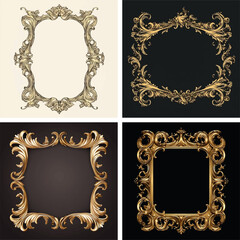 vignette scroll victorian swirl damask calligraphic corner ornamental rich royal ornate invitation  