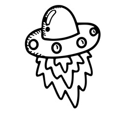 hand draw doddle  space vector  flat
