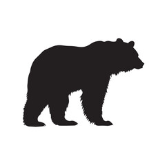 Bear silhouette Vector On White Background.