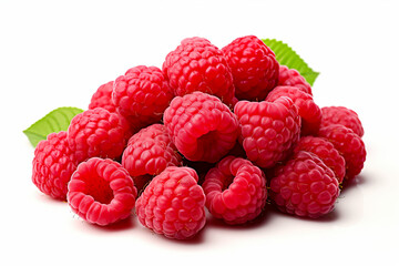 fresh raspberries isolated on white background. organic food