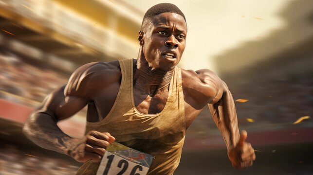 An image of a sprinter in the midst of a race.