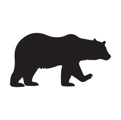 Bear silhouette Vector On White Background.