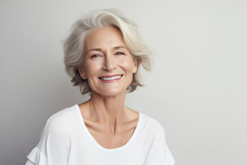 Fototapeta premium woman smiling toward the camera, generative AI