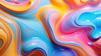 Fototapeta premium Chromatic Flow: Colorful Waves of Paint Converge in an Abstract Artistic Web Background