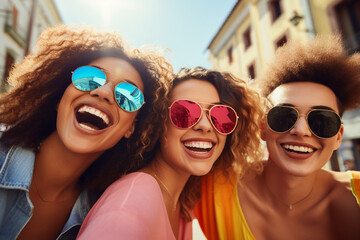 Vibrant Bonds: Cheerful Gen Z Friends Sharing Laughter and Fun Moments Together, Capturing the Spirit of Youthful Camaraderie