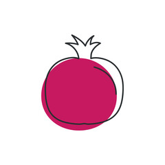Pomegranate Icon.  Fruit symbol vector.
