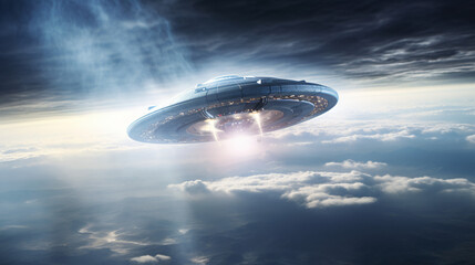 Alien UFO saucer flying