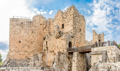 View at the ruins of Arabic Fort Ajloun - Jordan - 678583890