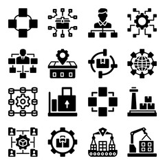 Set of supply chain icon. Pictogram vector design.