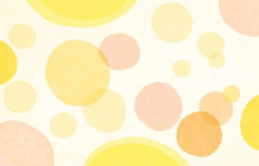 和紙風の黄色やピンクの淡い水玉模様の背景素材 - obrazy, fototapety, plakaty