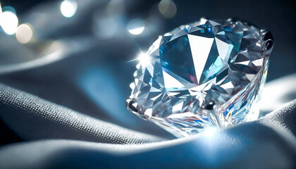 Blue diamond and white diamonds jewellery design collection gem masterpiece, luxury exclusive sapphire gemstone and exquisite premier bespoke jeweller custom-cut sapphires. Generative Ai - obrazy, fototapety, plakaty