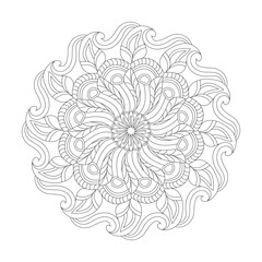 Celestial tranquility adult mandala coloring book page for kdp book interior