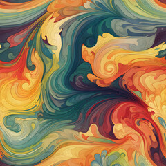 seamless abstract rainbow suminagashi marbled texture pattern