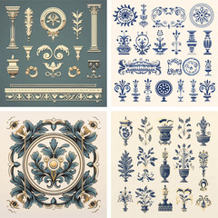flourish vignette victorian insignia calligraphic corner ornamental royal ornate invitation ribbon premium