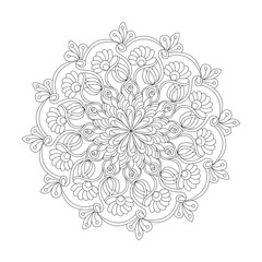 Dreamy whirls adult mandala coloring book page for kdp book interior