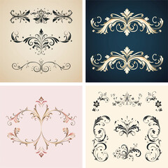 flourish vignette scroll victorian curl swirl typographic certificate calligraphic corner ornamental ornate