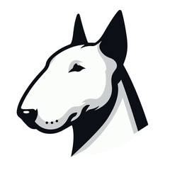 Fototapeta premium Head of a bull terrier dog. Flat vector illustration.