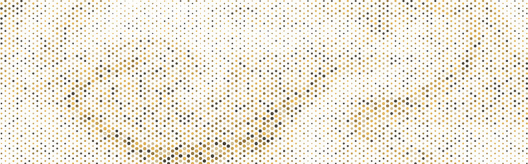 Abstract pop art comic style golden halftone Vector. Dotted gold spray vector illustration. Creative pattern vector halftone background. Black and gold dot spray gradation.