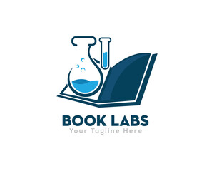book laboratory information logo icon symbol design template illustration inspiration