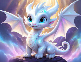 cute light dragon fantasy